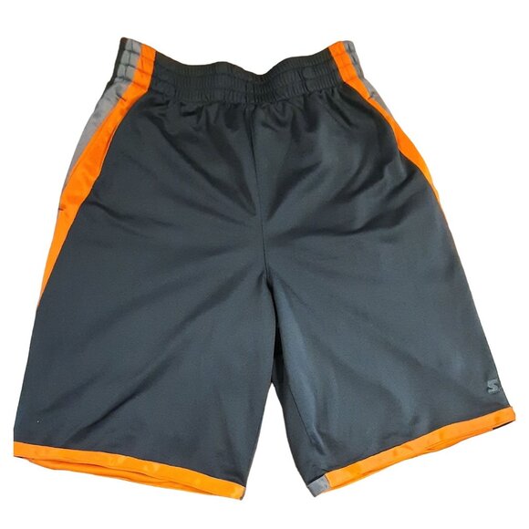 Starter Reversable Athletic Shorts S (28-30) Orange & Gray Polyester Men's Worko - Picture 1 of 9